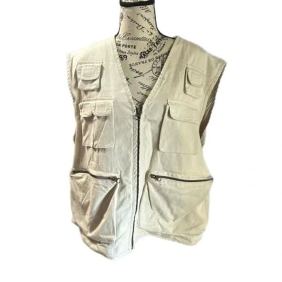 ASOS Outdoor Utility Sleeveless Vest – Cream - Picture 1 of 8